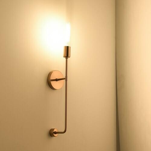 Nordic Led Wall Lamps Bedside Stairs Bedroom Bathroom Mirror Light Copper Wall Sconce Vintage Decor Home Indoor Lighting E27
