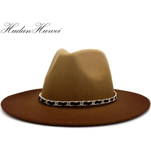 2020 European American British Style Mens Womens Caps New Painting Jazz Woolen Hat Autumn Winter Fashion Broad-Brimmed Hat