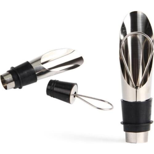 500pcs/lot NEW 2 in 1 Stainless Steel Wine Funnel Bottle Pourer Funnel Dumping Pourer Stopper Stoppers Plug Driples SN3620