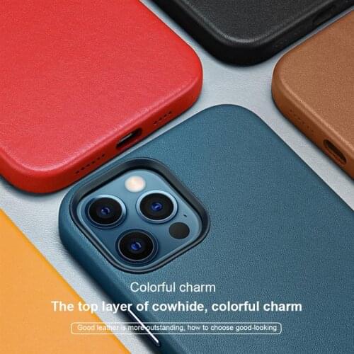 Official Geniune Leather Case for iPhone 12 Pro 12 Mini Cases Luxury 1:1 Wireless Charge Cover for iPhone 12 Pro Max Leather