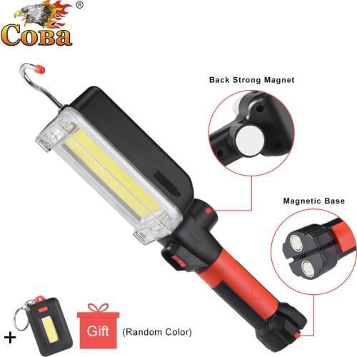 Cob worklight portable 3000LM led lamp usb rechargebale 18650 battery with powerful magnetic hook Multifunction repair lantern
