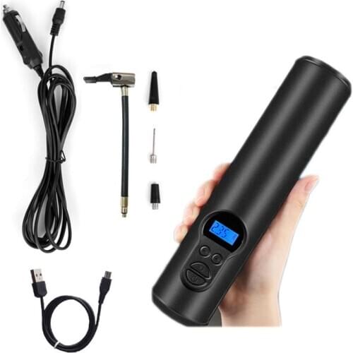 Portable 12V Bike Electric Air Inflator Car Bicycle Air Pump Rechargeable Tire Pump Car Tyre Inflatable Digital Tire Pressure