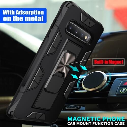 Shockproof Magnetic Case For Samsung Galaxy S10 S9 S8 S20 FE S21 Plus Note 20 Ultra 10 9 8 S10E A70 A50 Ring Stand Holder Covers