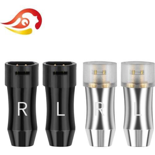 QYFANG 1 Pair Wire Connector Earphone 2Pin Socket Audio Jack For IE8 IE8I IE80 DIY HiFi Headset Aluminum Alloy Metal Adapter