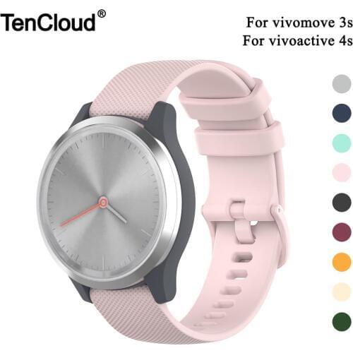 Tencloud Silicone Band For Garmin vivoactive 4s Strap For Garmin vivomove 3s Wristband Adjustable SmartWatch Accessories Belt