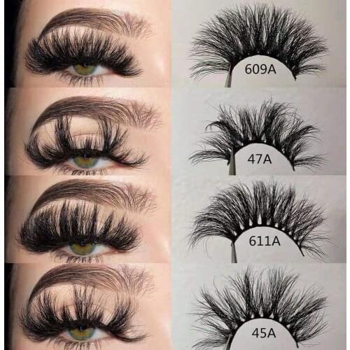 25mm mink eyelashes multi-layer cross thick mink eyelashes wholesale in bulk with a transparent tray cover