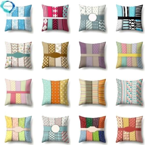 Christmas Snowflake Deer Geometric Printed Polyester Pillow Case Decorative Cushion Cover for Sofa Home Festival Decor 45X45CM