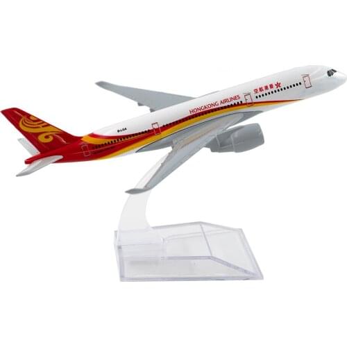 1/400 Scale Alloy Aircraft Airbus A350 Hong Kong Airlines 16cm Airplane Model Toys Decoration Children Gift Collection