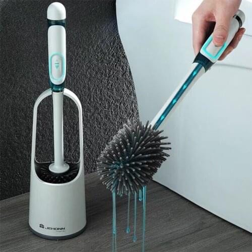 Silicone Toilet Brush Cleaning Tube No Dead Corners Washing Toilet Set Household Floor Cleaning Bathroom Accessories