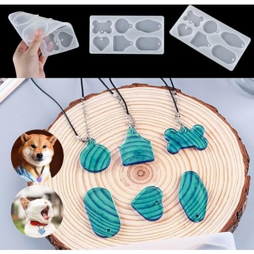 Dog Bone Resin Mold Hanging Tags Silicone Epoxy Resin Mold DIY Jewelry Pendant Making Mould Key Chain Pendant Craft Accessories