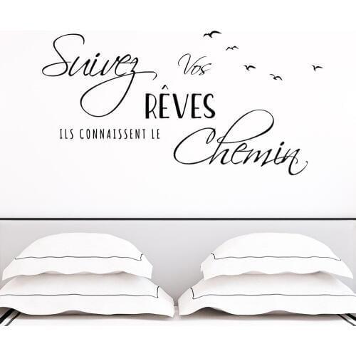 Sticker Design Follow Your Dreams Quote Vinyl Wall Art Decal Wallpaper Living Room Home Decor Poster Room Decor House Decoration