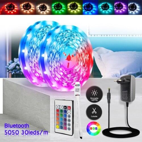 LED Light Strips Bluetooth WIFI Controller Flexible RGB 5050 Decoration BackLight Lamp Night light Luminous String For Bedroom