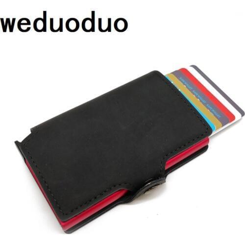 Weduoduo 2019 New Credit Card Holder Business Men Card Holders Fashion RFID Card Cases Automatical Aluminium Bank Card Wallets