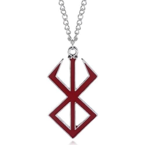 ZXMJ Berserk Necklace Pendant Red Color Guts Sword Logo Keyring Charm high quality metal Enamel Jewelry Gift For man women