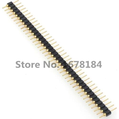 10pcs 40 Pin Connector Header Round Needle 1x40 Golden Pin Single Row Male 2.54mm Breakable Pin Connector Strip