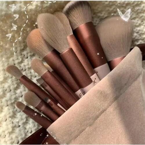 13PCS Makeup Brushes Pro Green Brush Set Powder Eyeshadow Blending Eyeliner Eyelash Eyebrow Make Up Beauty Cosmestic Brushes