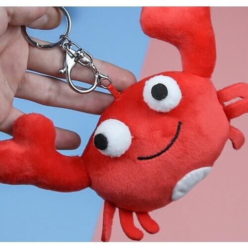 15cm creative stuffed crab keychain pendant Cartoon crab ornament for backpack