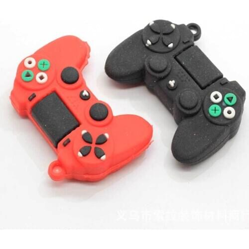 2pcs Black Red Color Simulation Soft Glue Game Controller Connector Charms Fit Bag Keychain Pendant Jewelry Findings