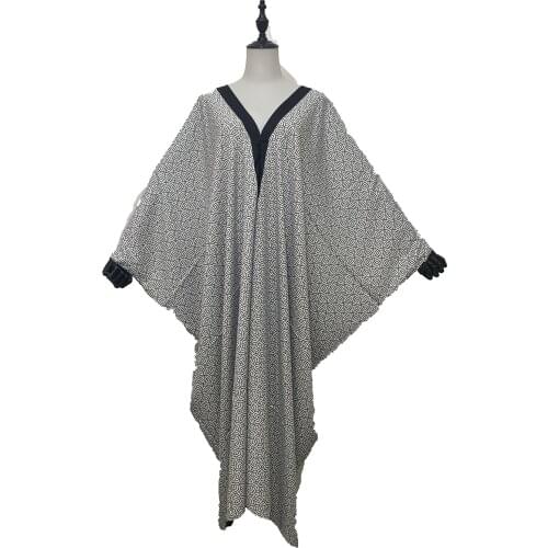 2021Winni New Eid Mubarak Abaya Dubai Kaftan Turkey Muslim Fashion Dashiki African V-Neck BouBou For Women