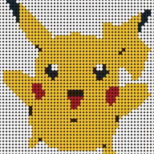 2304pcs Pokemoned Series Pikachued Minnieed Pixel Mosaic Art Painting Building Blocks Bricks Background Decoration Diy Toys