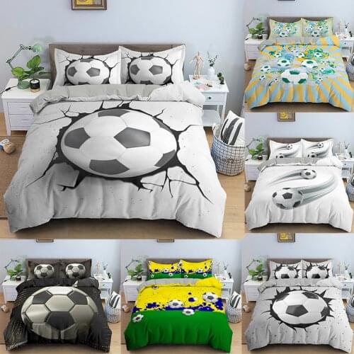 3D Football Bedding Set Soccer Duvet Cover Pillowcase Comforter