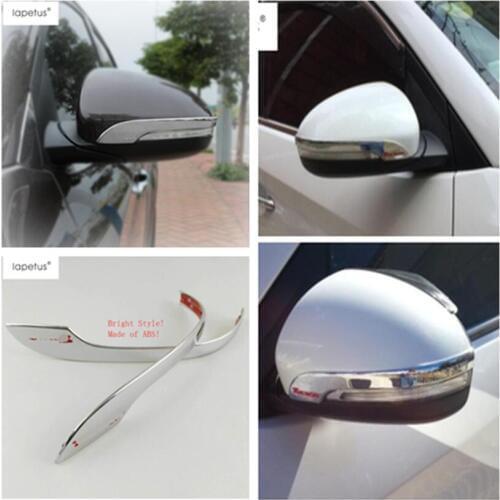 Lapetus Accessories Fit For Hyundai Tucson 2016 - 2020 ABS Outside Door Rearview Mirror Strip Decoration Molding Cover Kit Trim