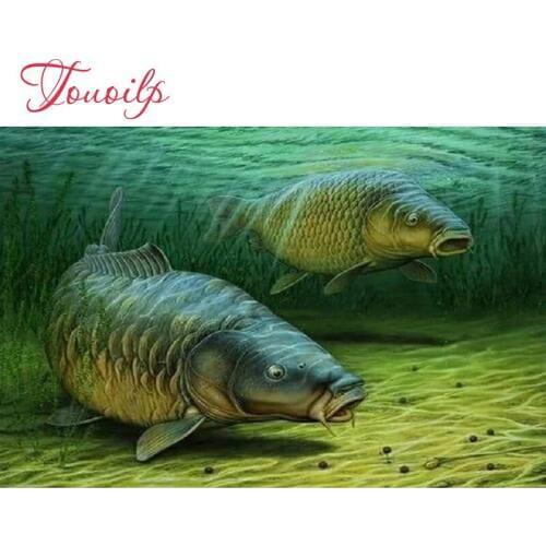 5d diy Diamond Embroidery Painting Full Drill Diamond Mosaic Cross Stitch "Asian salmon" Full Pasted Painting DIY Crafts Decor