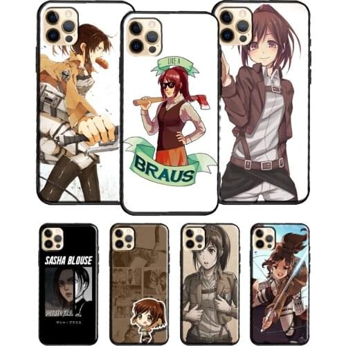 Attack on Titan Sasha Braus For iPhone 12 Pro Max Mini Cover TPU Phone Case For iPhone 11 Pro Max XS X XR 7 8 Plus SE