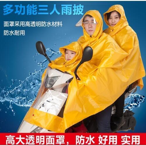 Shipping and electric bicycle raincoat increased with fertilizer double three motorcycle raincoat poncho poncho