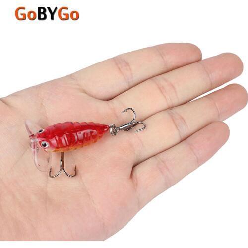 GoByGo 1PCS 4cm 4.2g Cicada Popper Fishing Lure Japan Topwater 3D Eyes Hard Swim Bait Hook Tackle Lifelike Wobble Fish Lure