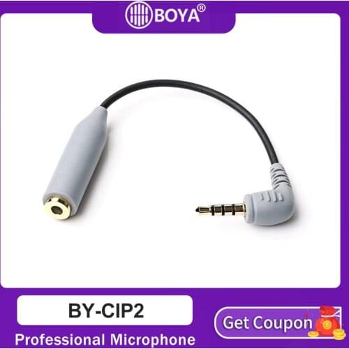 BOYA BY-CIP2 3.5mm to TRRS TRS Microphone Cable Adapter for iPad iPod Touch iPhone BY-WM8 BY-WM6 BY-WM5 Microphone Accessories