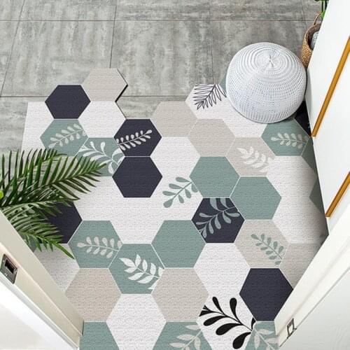 Ins Doormat Non-slip Waterproof Dustproof Carpet Hallway Bath Mat PVC Kitchen Mat Can Be Cut Custom Indoor Home Entrance Doormat