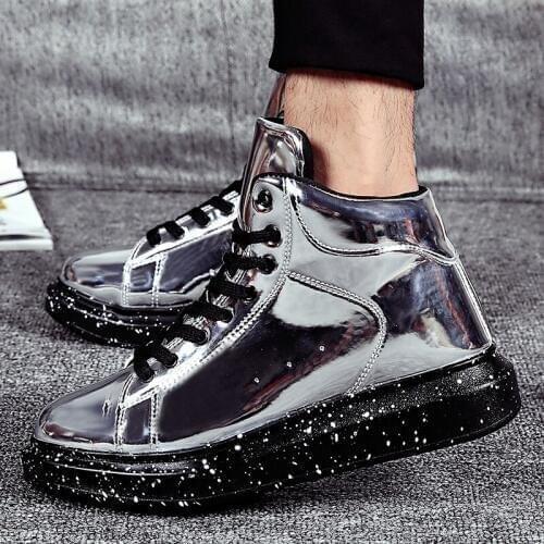 Lovers High Top Thick Sole Shoes Trendy Men Sneakers Damping Breathable Trainers Men Shoes Casual Lace-Up Brand Mens Boots Men