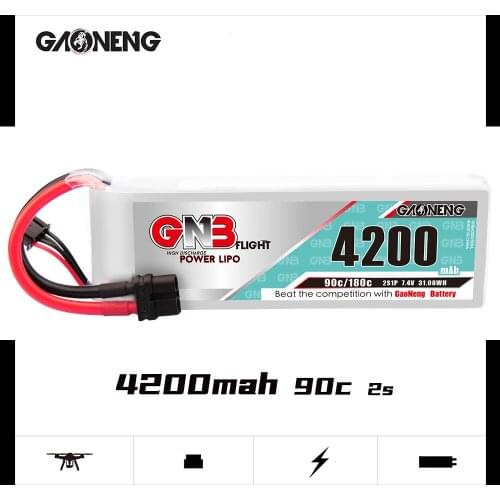Gaoneng GNB 2S 4200mAh 7.4V 90C/180C Lipo Battery With T XT60 XT90 Plug For RC Aircraft Airplane RC Car Boat Parts