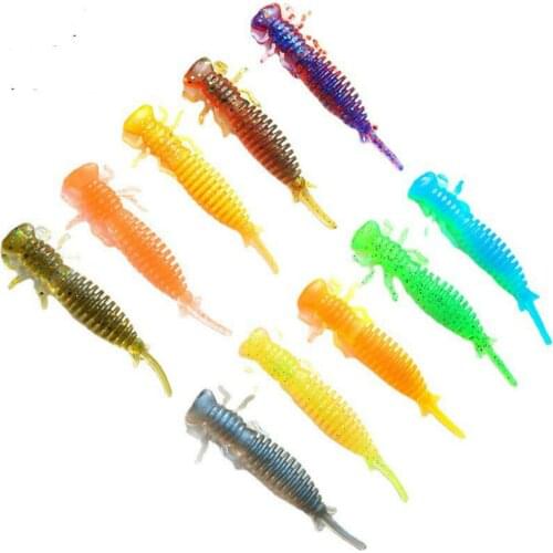 1bag Lure Soft Bait Larva Soft Bait Insect Soft Bait 7.5cm 8.9cm 10 Color 5gram 3.5gram
