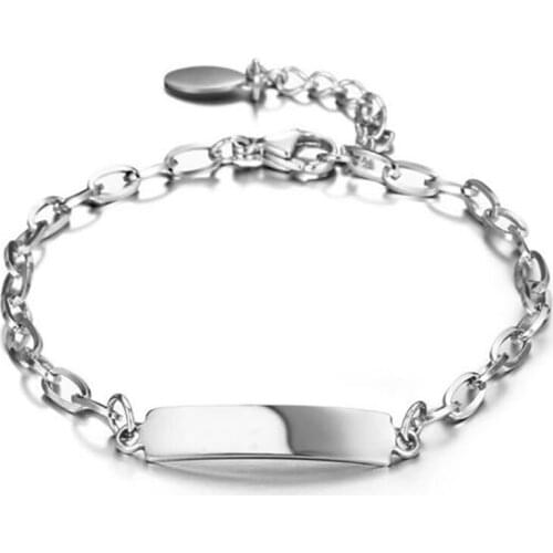 Stainless Steel Men Women Ins Simple Minimalism Indifference Bar Shaped Bracelet Bangle Jewelry Gift For Him