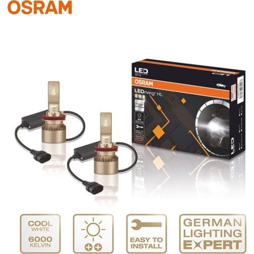 OSRAM LED YCZ H8 H11 H16 PGJ19-1/2/3 36211CW Original Genuine Car Light Headlight With Decoder 6000K Cool White 12V 25W(1Pair)