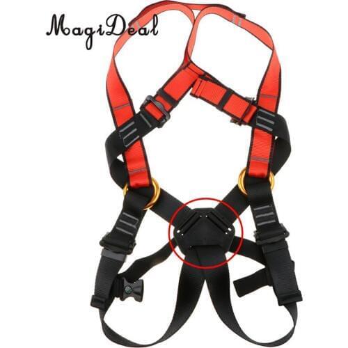 Full Body Safety Harness Back Point Buckle for Men Women Outdoor Rock Climbing Tree Arborist Caving Rappelling Roofing Downhill