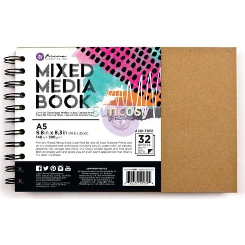 Prima Marketing Mixed Media Book Art, Watercoloring, Sketching, Perfect for Mixed Media and A Variety of Craft Projects