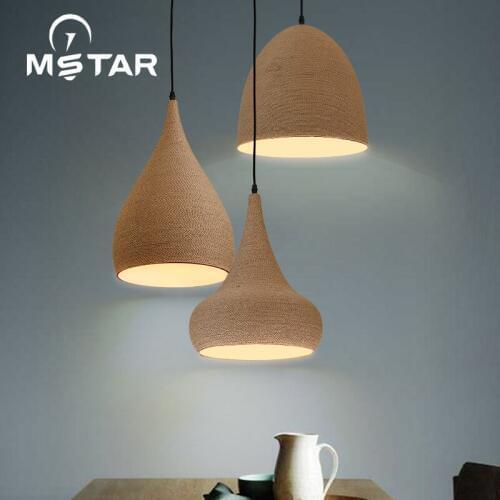 Industrial Retro Pendant Lights For Restaurant/bar/cafe/shop Hanging Light Woven Hemp Rope Diamond Cages Pendant Lamp hanging