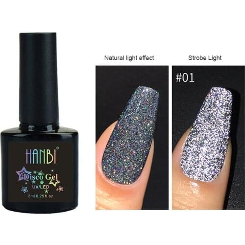 Reflective Glitter Gel Nail Polish Sparkling Shining Laser Nail Gel Nail Art Semi Permanent Top Base Coat UV Gel Varnish TSLM2