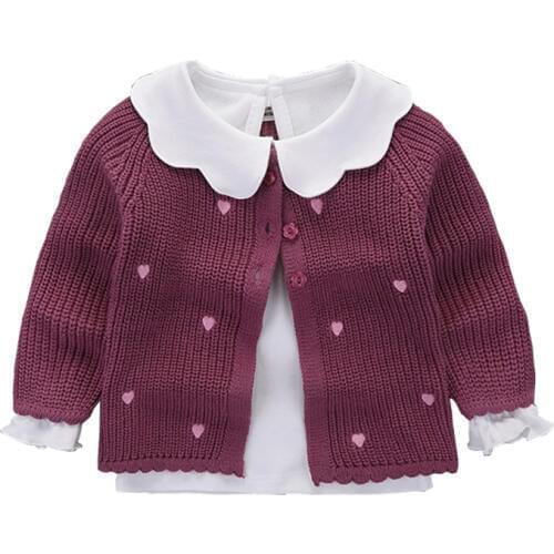 Girls Knit Sweater Cardigan Jacket Baby Girls Outfit Newborn Infant Clothes Baby Girls Knitted Sweater Cardigan Coat BC214