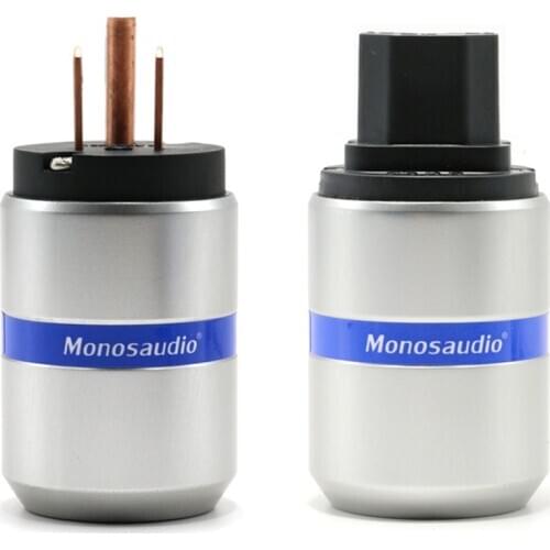Pair Hi-end Monosaudio M106/F5106 99.998% red copper hifi AC US power plug，with IEC connector audiophile power plug