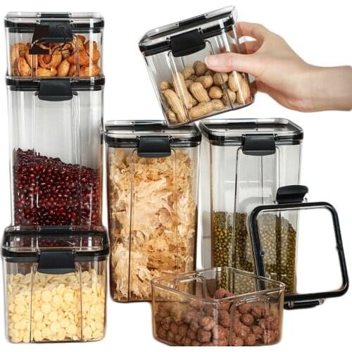 Grain Storage Jar Snack Nuts Storage Tank Kitchen Container Refrigerator Food Storage Plastic Jar Spices Jar With lid Candy Jar