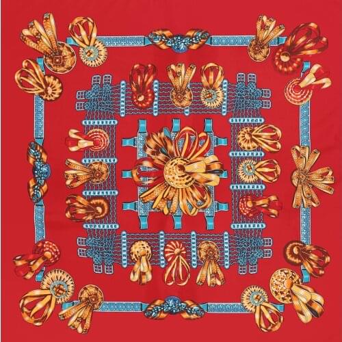 POBING 100% Silk Scarf Women 2017 Bow Tie Print Silk Foulard Square Scarves Office Lady Bandana Twill Shawls Female Neckerchief