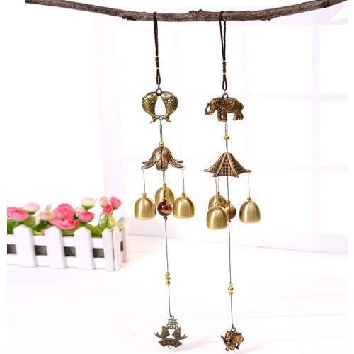 1Pcs Antique Wind Chime Copper Yard Garden Outdoor Living Decoration Metal Wind Chimes Outdoor Chinese Oriental Lucky Metal Win