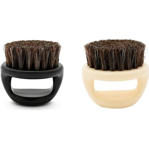 1 Pcs Ring Design Horse Bristle Men Shaving Brush Plastic Portable Barber Beard Brushes Salon Face Cleaning Razor Brush