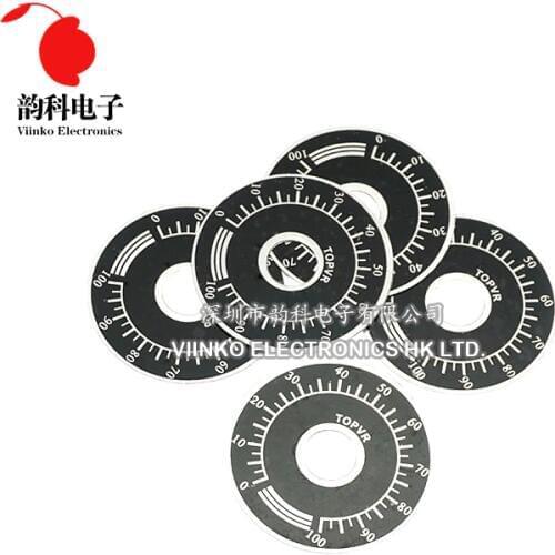 1000pcs 0-100 WTH118 potentiometer knob scale digital scale can be equipped with WX112 TOPVR