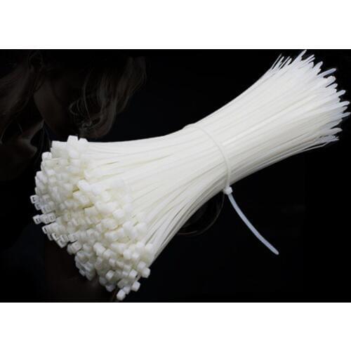 200pcs 2.8*250mm nylon cable ties white self-locking wire straps plastic seals ZIP new wholesale