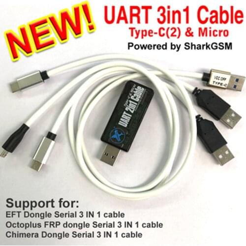 2021 Newest UART 3 in1 Cable Type-C Micro for EFT Dongle Chimera dongle octoplus FRP dongle tools